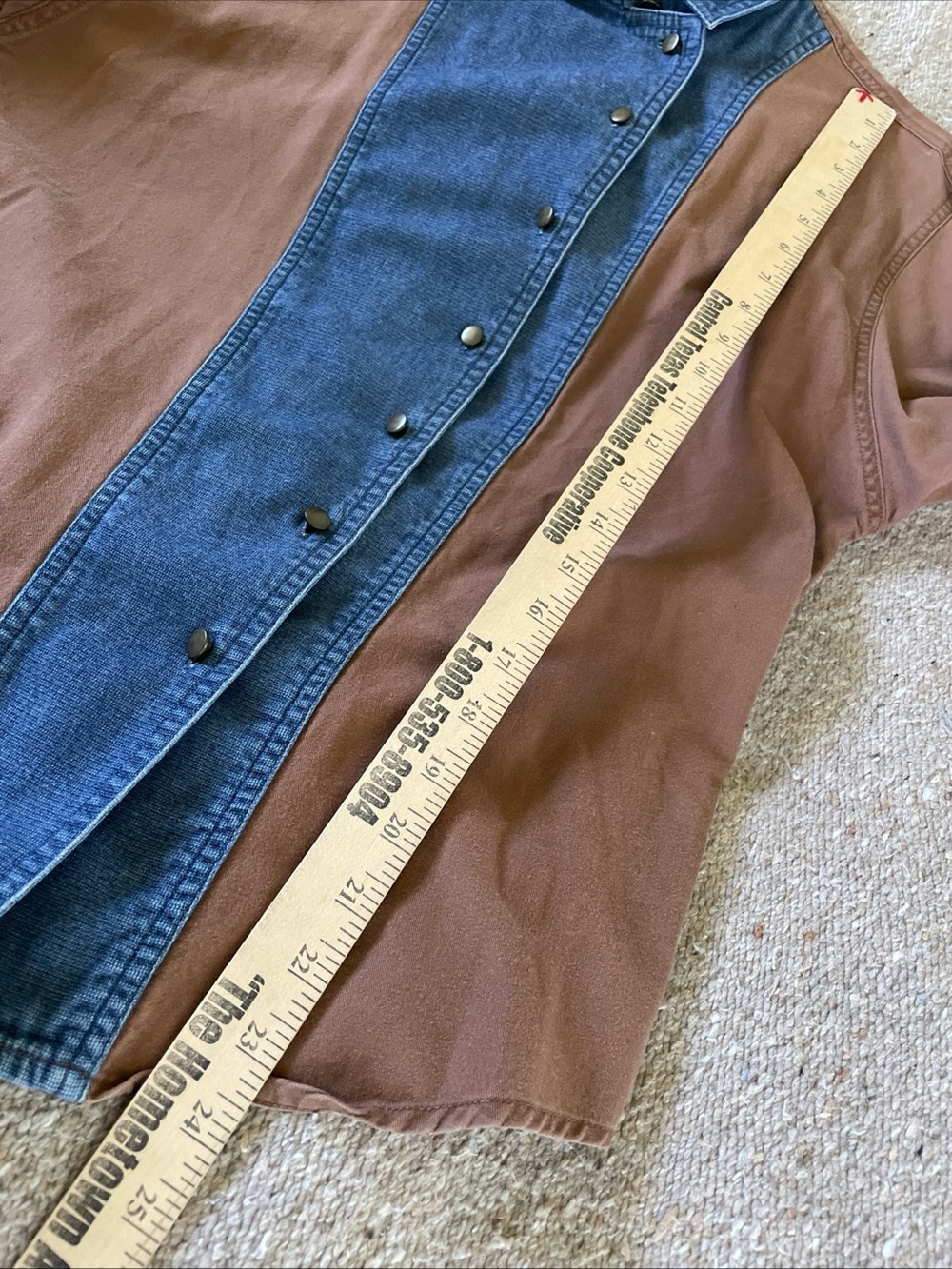 Vintage Wrangler Made in USA Westernwear for Women Brown & Denim shirt size L - Picture 6 of 11
